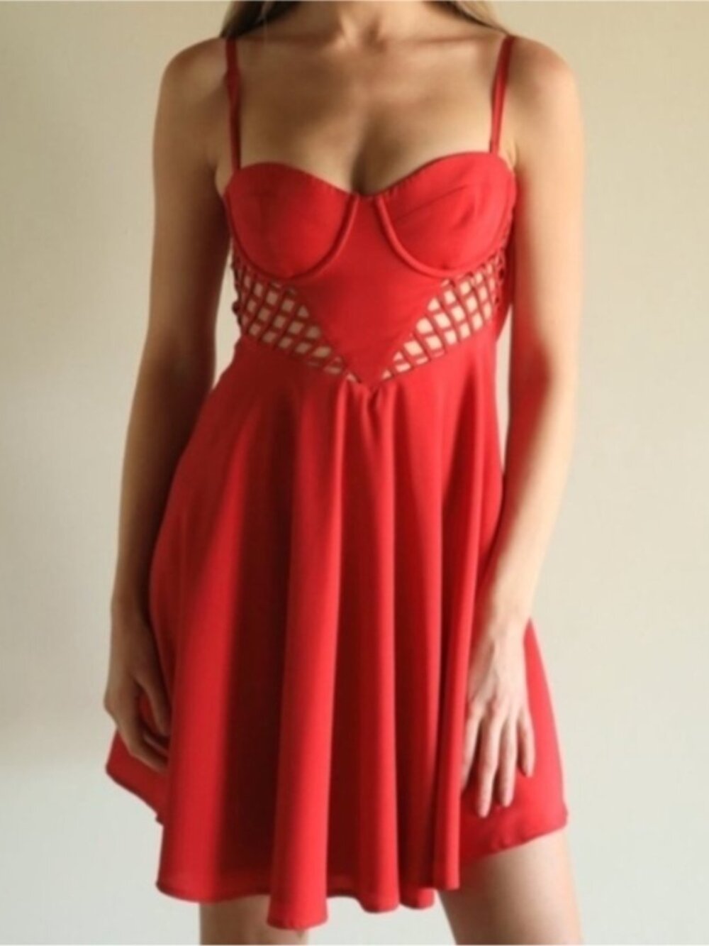 Guess by Marciano Red Bustier Mini Dress